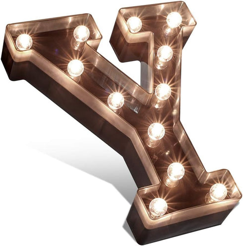 Glintee Light up Letters LED Letter Black Alphabet Letter Night Lights for Home Bar Festival Birthday Party Wedding Decorative -Y...