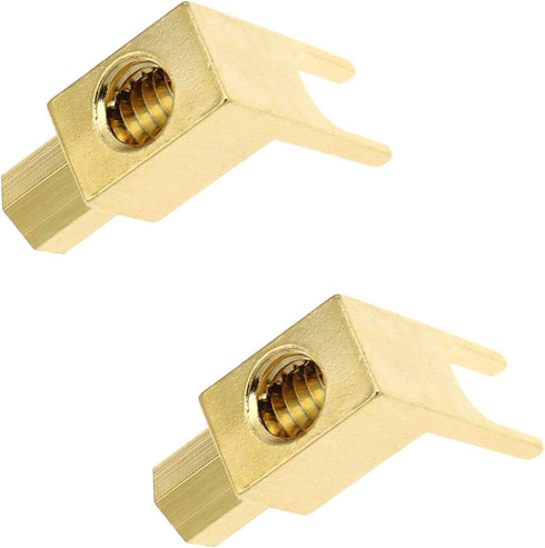 Create idea 4pcs Brass Gold Plating Banana to Spade Adapter Connector 2 Screw-in Angles for Audio Cables Adapters...