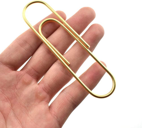 HAHIYO Paperclips 4 inch (100mm) Extra Large Paper Clips Sturdy Bright Gold Vinyl Coated Prevent Scratching Tearing The Pages for Bookmark Organiz...