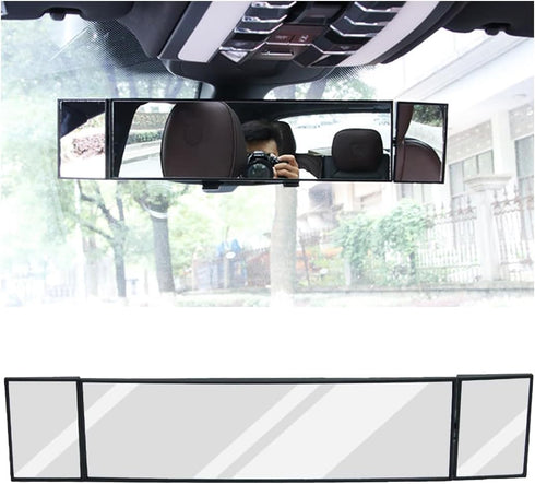 Car Rearview Mirrors, 15" Anti-Glare Panoramic Extended Rear View Mirrors, HD Interior Clip-on Wide Angle Convex Curve Rearview Mirrors, Universal...