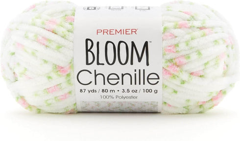 Premier Yarns Premier Bloom Chenille Yarn-Lilac, White......