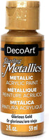DecoArt Dazzling Metallics - 2 Ounce 4 Pack Glorious Gold Acrylic Paint Set Gold Metallic Acrylic Paint Art Supplies- Art Projects, Home Decor- E-...