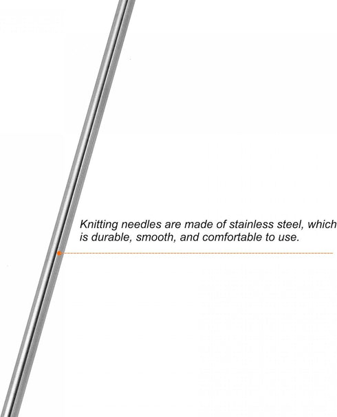 uxcell 2 Pairs Knitting Needle Set, 4mm Diameter 9.84 Inches Length Stainless Steel Double Pointed Sweater Needles for Handmade Projects DIY Knitt...