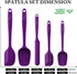 HOTEC High Heat Resistant Food Grade Silicone Rubber Spatula Set for Baking, Cooking, and Mixing Non Stick Dishwasher Safe BPA-Free Purple Set of ...