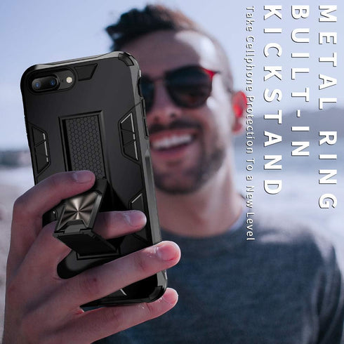 iPhone 8 Plus Case 7 Plus 6 Plus Case with Screen Protector Military Grade Built-in Kickstand Case Holster Armor Heavy Duty Shockproof Cover Prote...