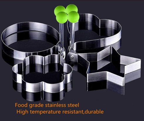 Fried Egg Mold Ring Set of 10 - Stainless Steel Non-Stick Egg Shaper Ring...