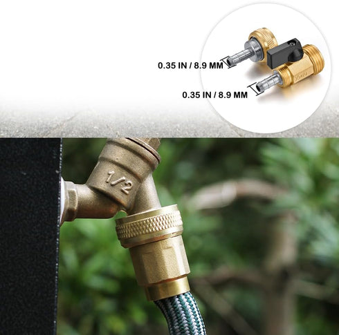 Garden telescopic hose end adapter with shut off Valve,Garden retractable hose end Fittings Kit,Repair Connector,Garden hose Brass Shut Off Valve ...