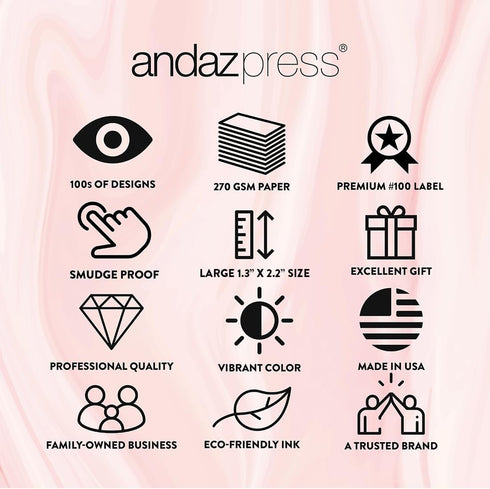 Andaz Press Fancy Frame Rectangular Label Stickers, Thank You for Celebrating with Us, Kraft Print, 36-Pack Wedding Decorations, Wedding Favors, S...