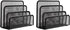 wishacc Folder Holder Desk, 2 Pack Mail Organizer Letter Holder for Desk Metal Mesh with 3 Vertical Upright Compartments...
