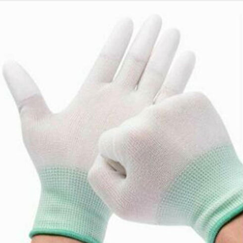 2 Pairs Quilting Gloves for Freemotion Quilting - Nylon Sewing Gloves for Machine Quilters with Grip Fingertips & Elastic Knitted Cuffs - Free Mot...