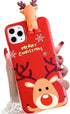 Christmas Case for iPhone 15 Pro Max, Merry Christmas 3D Cute Snowman Santa/Elk Antlers Deer Soft Silicone TPU Shockproof Protective Case for Wome...