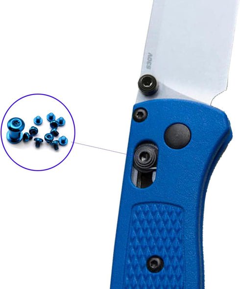 Titanium Screw Kit with Stainless Pocket Clip for Benchmade Bugout 535 (Blue)...