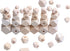 100Pcs Natural Geometric Polygon Wood Beads, Unfinished Wooden Loose Spacer Beads for Bead Crafts Making Home Farmhouse Decoration 4 Sizes (10mm 1...