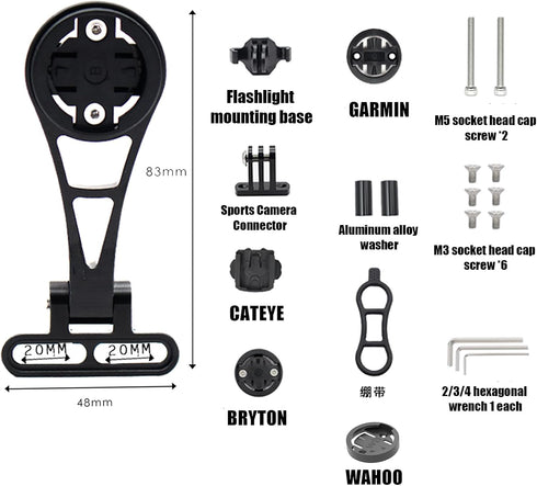 Out Front Bike Computer Mount -Adjustable Bicycle Computer Mount for Garmin Edge Wahoo, Extended Mountain Bike Accessories Cycling Phone Bike Ligh...