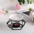 SXCHEN Essential Oil Burner for Scented Oil Tea Light Wax Melt Warmer Ceramic Tealight Wax Candle Burner Black Metal Aroma Diffuser-Set of 1...