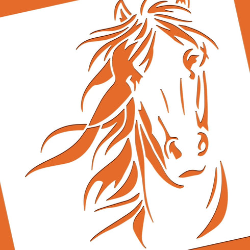 BENECREAT Horse Stencil, 12x12" Horse Head Painting Templates Reusable Animal Stencils Template for Scrapbooking, Fabric, Photo Album, Floor Furni...
