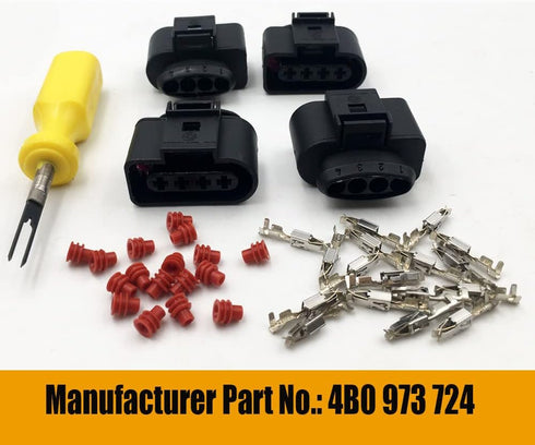 4PCS Ignition Coil Connector Repair Kit Harness plug +1pcs 0.3CM Space Take-up Tool Compatible with Audi VW 4B0 973 724 4B0973724...