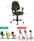 Computer Office Chair Cover Yellow Paw Print Black Background Protective & Stretchable Desk Chair Covers Soft Polyester Universal Rotating Chair S...