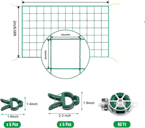 Trellis Netting, Heavy-Duty Garden Grow Netting for Climbing Plants, Outdoor Indoor Net for Cucumber, Tomatoes, Beans, Clematis, Fruits & Vegetabl...