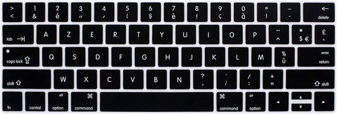 USA Version Silicone French AZERTY Language Keyboard Cover for MacBook Pro 13 15 inch 2019 2018 2017 and 2016 with Touch Bar and Touch ID Model: A...