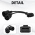 OBD 6pin 9pin J1708 J1939 Cable for Truck 6+9pin to OBD2 16pin Adapter Fit for Cummins Heavy Duty Truck Scanner Cable OBD to 9pin J1939 and 6pin J...