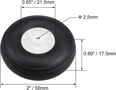 uxcell Tire and Wheel Sets for RC Car Airplane,PU Sponge Tire with Plastic Hub,2" 2pcs...