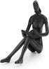 Iron Reading Figurine - Modern Decorative Bookshelf Decor Accent for Home Office, Shelf Table Decoration, Gifts for Book Lovers...
