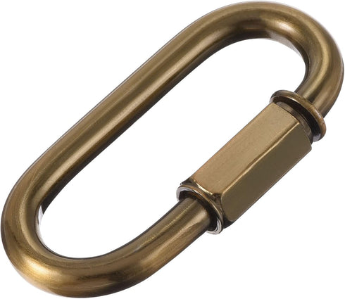 MECCANIXITY Chain Connector, 6mm Thick Quick Link Screw Lock Oval Clips for Chandelier Pendant Lights Gold Bronze Pack of 4...