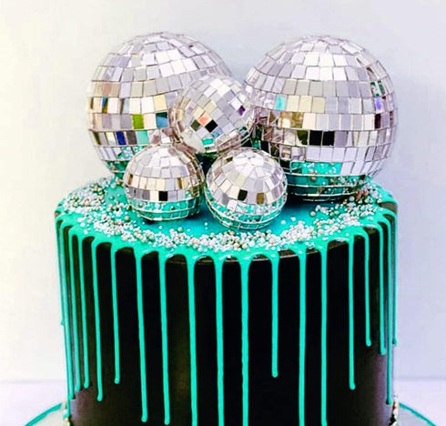 JeVenis Disco Ball Cake Decoration 70's Disco Party Supplies Disco Ball Dance Birthday Party Supplies...