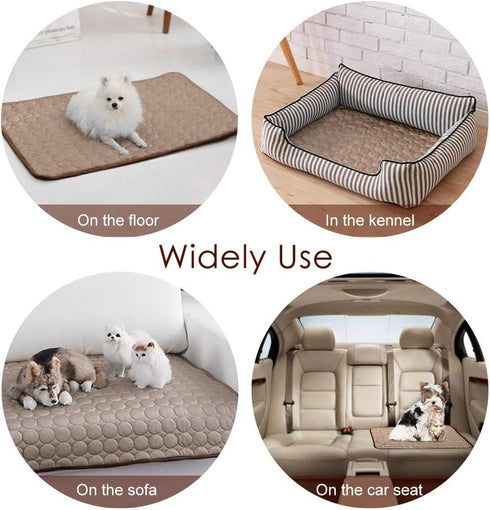 Pet Cooling Mat for Dog Puppy Cat Washable Cooling Pad, Reusable Ice Silk Dog Self Cooling Mat, Pet Sleeping Pad Blanket for Pet Beds Kennels Couc...