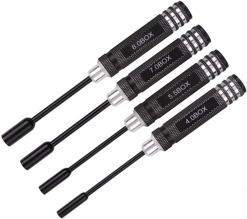 Makerfire 4pcs Hex Nut Drivers Screw driver Tools Kit Set for RC Helicopter RC Boat Rc Cars, Metal 4.0/5.5/7.0/8.0mm NUT Key Socket Screwdrivers...