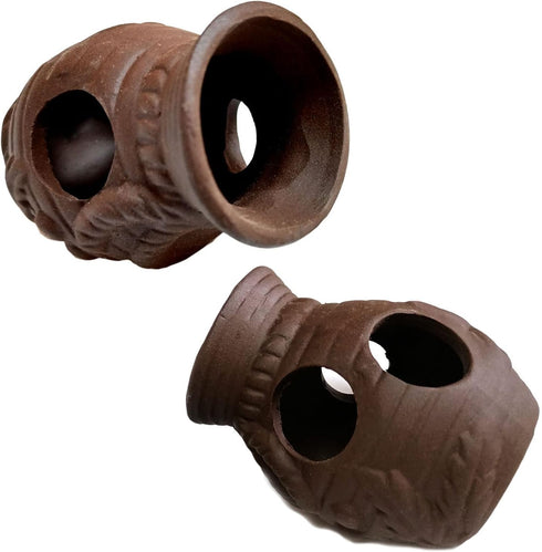 Ceramic Shelters, 2 pcs, Fish Tank Accessories, Fish House, Swim Holes Aquatic, Aquarium Cave for Freshwater and Saltwater Fish Tank, Pets to Bree...