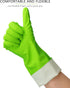 3 Pairs Rubber Cleaning Gloves Latex Free Dishwashing Gloves - 13" Reusable Nitrile Gloves Medium, Green+Pink+Orange...