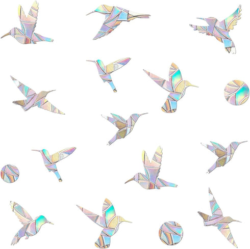 48 Pieces Birds Static Window Clings Anti Collision Window Decals for Bird Strikes, Glass Door Window Stickers, Stop Birds Flying into Windows, Hu...