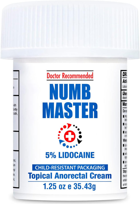 Clinical Resolution Numb Master 5% Lidocaine Numbing Cream for Pain Relief, Topical Anesthetic Burn Itch Cream Maximum Strength, Fast Acting Hemor...