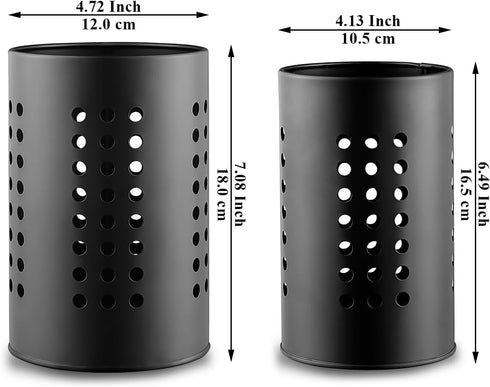 Kitchen Utensils Holder for Countertop Pack of 2, Stainless Steel Black Utensils Caddy, Farmhouse Stylish Organizer and Kitchen Decor Utensil Croc...