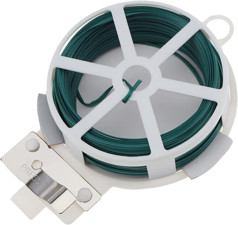 Twist Ties 66 Feet Gardening Wire Plant Green Coated Spool Dispenser Secure Cutter Indoor Outdoor Multifunction Office Organization Tomatoes Vines...