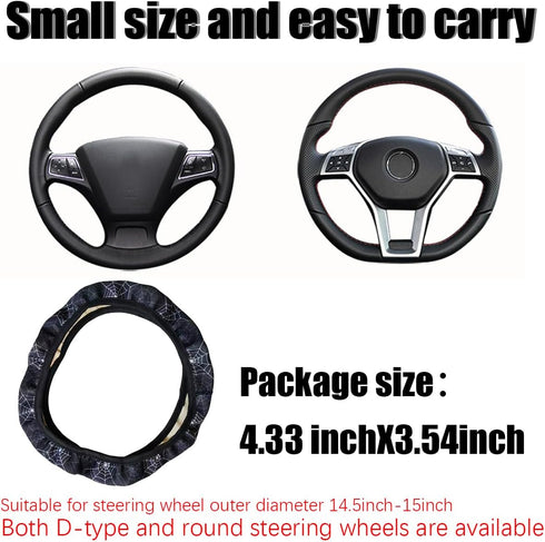 Hanemia Car Steering Wheel Cover, 15 inch Soft Elastic Steering Wheel Protector, Warm in Winter and Cool in Summer, Car Interior Accessories Prote...