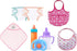 8 pcs Complete Doll Accessories Baby Diaper Bags Doll Bottle with Changing Set for Baby Dolls, Including Bottles, Diapers, Changing Pad, Bib and D...