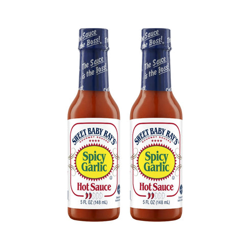 Sweet Baby Ray’s Spicy Garlic Hot Sauce 5 Fl Oz (Pack of 2)...