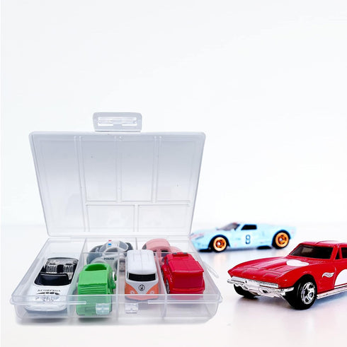 Plastic Organizer Box with Dividers - 2 PCS Small Plastic Container with Compartments, 6 Compartment Storage Box, Plastic Travel Organizer Box, Cr...