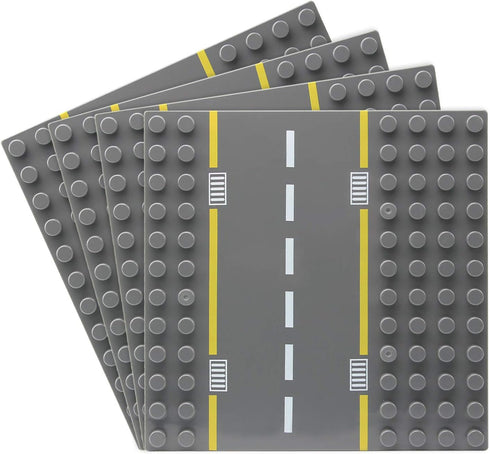 Feleph Road Baseplate for Bigger Size Building Blocks, 12 Studs for 7.5 Inches City Street Base Plate, Stackable Board for Larger Building Blocks ...