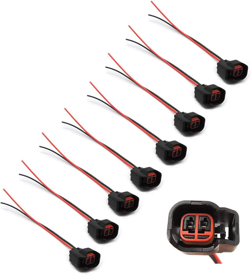 HiSport Fuel Injector Connector 8 PCS S824 Pigtail Connectors Wire Replace 15306318 Compatible with GM Ford Dodge LS2 LS3...