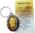 St Christopher Metal Keychain Travel Saint Key Ring with Motorist Prayer Holy Card Set...