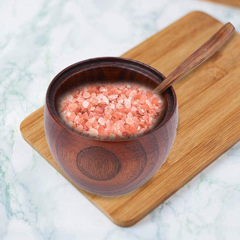 Raguso Solid Wood Jar,1pc Seasoning Pot Salt Sugar Chili Storage Bowl With Spoon And Lid Kitchen Tool Home Restaurant Food Shop Foodstoragecontain...