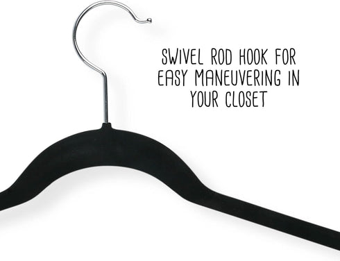 Honey-Can-Do HNG-01884 Thin Non-Slip Velvet Hangers, Black, 50-Pack...