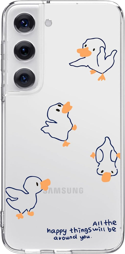 Cute Duck Phone Case for Samsung Galaxy S22 ULTRA Lovely Duck Case Cover Clear Soft TPU Transparent Phone Case Girly Women Protective Phone Cover ...