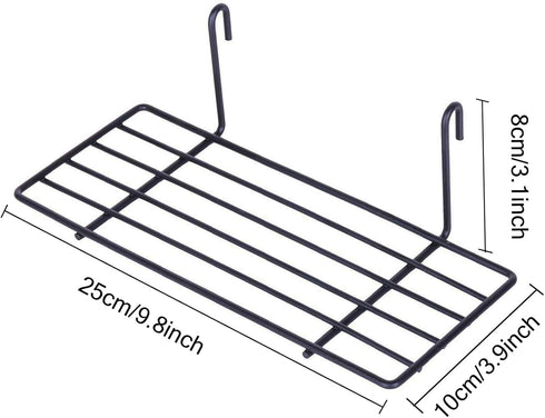 GBYAN Grid Wall Basket Wall Grid Panel Accessories Wire Straight Shelf with Hook Organizer for Home, Black...