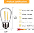 25-Pack LED S14 Bulbs 2W String Light Bulbs, Shatterproof Outdoor 20 Watt Equivalent 2200K Warm S14 Replacement Light Bulbs for Patio Garden, Clea...