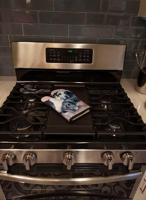 Caroline's Treasures 7164OVMT Black and Harlequin Great Dane Oven Mitt Heat Resistant Thick Oven Mitt for Hot Pans and Oven, Kitchen Mitt Protect ...